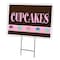 Signmission Cupcakes Yard Sign & Stake outdoor plastic coroplast window, C-2436 Cupcakes C-2436 Cupcakes - alternate 1